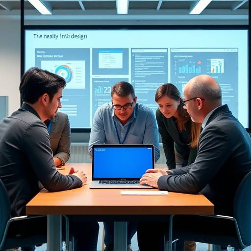 Een team van toegankelijkheidsdeskundigen die samenwerken aan een website, met een focus op inclusief design.