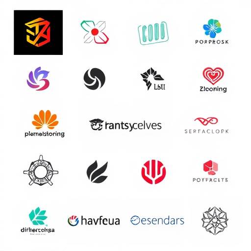 Set van verschillende logo's en huisstijl elementen, vertegenwoordigend grafisch ontwerp